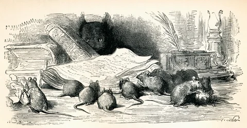 Nach einem Werk von Gustave Doré aus Fabeln von La Fontaine. Aus Leben und Erinnerungen von Gustave Doré, veröffentlicht 1885.