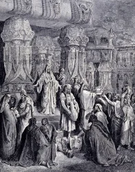 Kyros II. der Große (580 v. Chr. - 530 v. Chr.) befreite bei seiner Ankunft in Babylon im Jahr 539 v. Chr. die gefangenen Völker und gab dem jüdischen Volk die heiligen Gefäße zurück, die als Beute aus dem Tempel von Jerusalem geraubt worden waren.