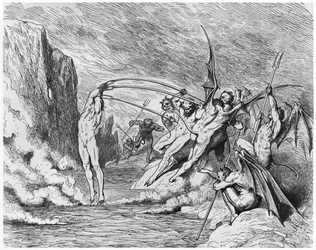 Teufel, Illustration zu „Die Göttliche Komödie“ (Hölle) von Dante Alighieri (1265-1321), Paris, veröffentlicht 1885