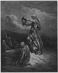 Gustave Doré Bibel: Judith zeigt den Kopf von Holofernes