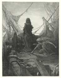 Gustave Doré Illustration für Coleridges Rime of the Ancient Mariner (Gravur)