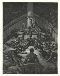 Gustave Doré Illustration für Coleridges Rime of the Ancient Mariner (Gravur)