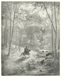 Gustave Dorés Don Quixote: "Der Himmel erscheint ihm durchsichtiger, und die Sonne scheint mit verdoppelter Helligkeit"