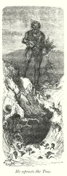 Er entwurzelt den Baum (Gravur)