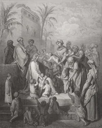 Jesus segnet die Kinder, Illustration aus Dores 
