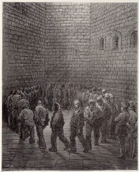 Der Spaziergang der Gefangenen im Gefängnis - in „London“ von Gustave Doré