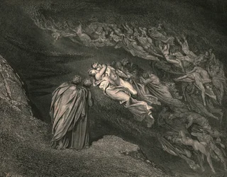 Die Liebe brachte uns zu einem Tod: Caina wartet auf die Seele, die unser Leben spaltete, ca. 1890