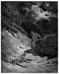 Kains Mord an Abel - Illustration von Gustave Doré für die Bibel