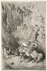 Auf dem Weg zur Grünen Kapelle, aus Geschichten der Tage von König Artus von Charles Henry Hanson, veröffentlicht 1898