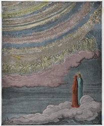 Paradiso, Gesang 28: Die funkelnde Schar des Himmels, Illustration aus "Die Göttliche Komödie" von Dante Alighieri, 1885