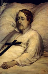 Porträt von Gioachino Rossini auf seinem Sterbebett