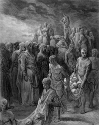 Richard ließ die Gefangenen hinrichten - Gravur von Gustave Doré
