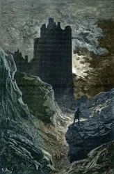 Romantik: „Das Schloss der Angst“ Illustration von Gustave Doré (1832-1883) Private Sammlung