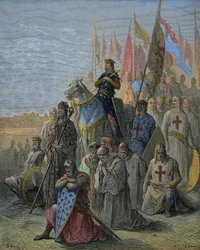 Saint Louis kommt vor Damiette an - Eroberung der ägyptischen Stadt durch die Kreuzfahrer am 6. Juni