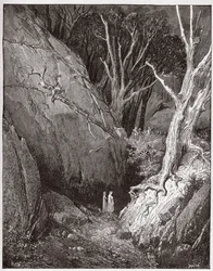 Die Göttliche Komödie (La Divina Commedia), Inferno, Gesang 1: Virgil und Dante beginnen ihre Reise - von Dante Alighieri (1265-1321) - Illustration von Gustave Doré (1832-1883)