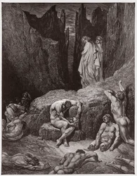 Die Göttliche Komödie, Inferno, Gesang 29: Virgil tadelt Dantes Neugier (Illustration von Gustave Doré)