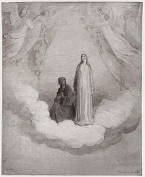 Die Göttliche Komödie (La Divina Commedia), Paradiso, Gesang 21: Die selige Beatrice im siebten Kreis - von Dante Alighieri (1265-1321) - Illustration von Gustave Doré (1832-1883)