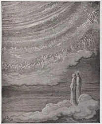 Die Göttliche Komödie (La Divina Commedia), Paradiso, Canto 28: Die funkelnde Schar des Himmels - von Dante Alighieri - Illustration von Gustave Doré