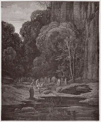 Die Göttliche Komödie, Purgatorio, Gesang 5: Die späten Büßer singen das Miserere - von Dante Alighieri (1265-1321) - Illustration von Gustave Doré (1832-1883)