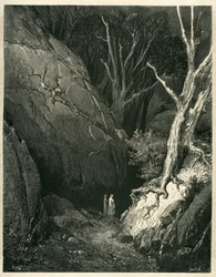 Die Hölle von Dante Alighieri (Die Göttliche Komödie) illustriert von Gustave Doré. Französische Ausgabe von 1861. „Dann bewegte er sich, und ich folgte ihm“