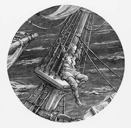 Der Seemann auf dem Achterdeck des Schiffes, Szene aus 