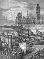 Westminster Stairs - Dampfer verlassen, 1872