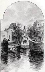 Ansicht des Krankenhauses Saint-Louis in Paris vom Kanal Saint-Martin