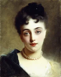 Eine elegante Dame mit Perlen