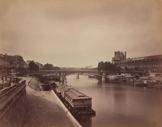 Die Pont du Carrousel, Paris: Blick nach Westen von der Pont des Arts