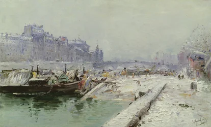 Île de la Cité im Schnee