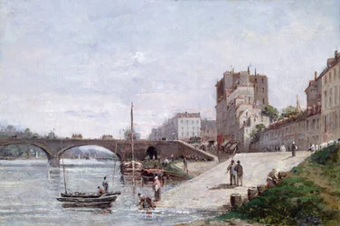 Die Seine und der Hafen von Courbevoie