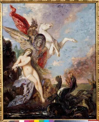 Andromede an einen Felsen gekettet wird von Perseus befreit Gemälde von Gustave Moreau (1826-1898)
