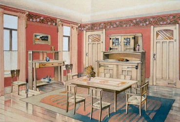 Entwurf eines Jugendstil-Esszimmers