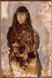 Studie einer jungen Frau in einem Maulbeerkleid