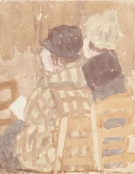 Zwei Frauen sitzen in der Kirche