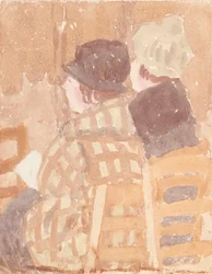 Zwei Frauen sitzen in der Kirche