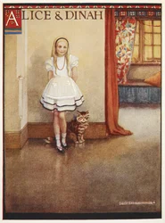 Alice und Dinah, die getigerte Katze