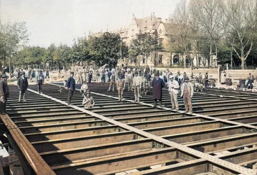 1896-17 vasút Aréna út Klösz György 2 (Koloriert)