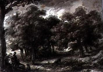 Waldlandschaft mit Figuren