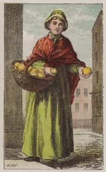 Orangenmädchen (farbige Lithografie)