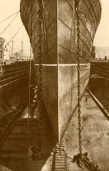 Die Mauretania im Trockendock, ca. 1930