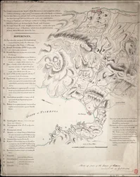 Skizze eines Teils der Insel Korsika