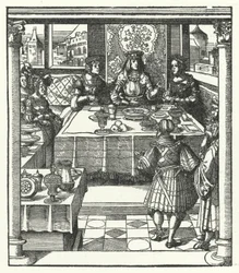 Erzherzog Maximilian von Österreich besucht seine zukünftige Frau, Maria von Burgund, und ihre Mutter, Isabella von Bourbon