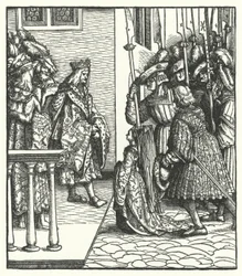 Margarete von Österreich, Tochter von Erzherzog Maximilian von Österreich, übergeben an die Vormundschaft von König Ludwig XI. von Frankreich