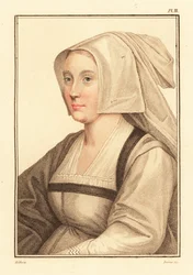 Porträt einer unbekannten Frau vom Hof von König Heinrich VIII., 1812 (Gravur)