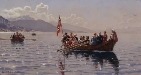 Hochzeitsprozession im Sognefjord
