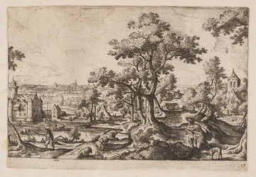 Tafel 17, aus Landschaften mit Szenen aus dem Alten und Neuen Testament und Ovids Metamorphosen