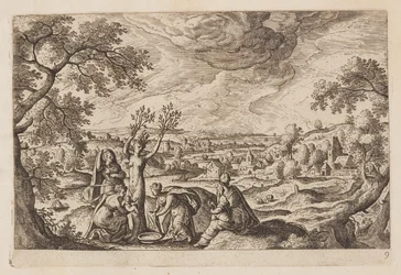 Platte 9, aus Landschaften mit Szenen aus dem Alten und Neuen Testament und Ovids Metamorphosen