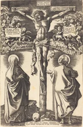 Christus am Kreuz mit der Jungfrau und dem Heiligen Johannes