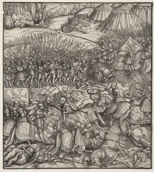 Wie der französische König Krieg gegen den König von Feuereisen in seinem Reich führte und wie der König von Feuereisen in der Schlacht starb